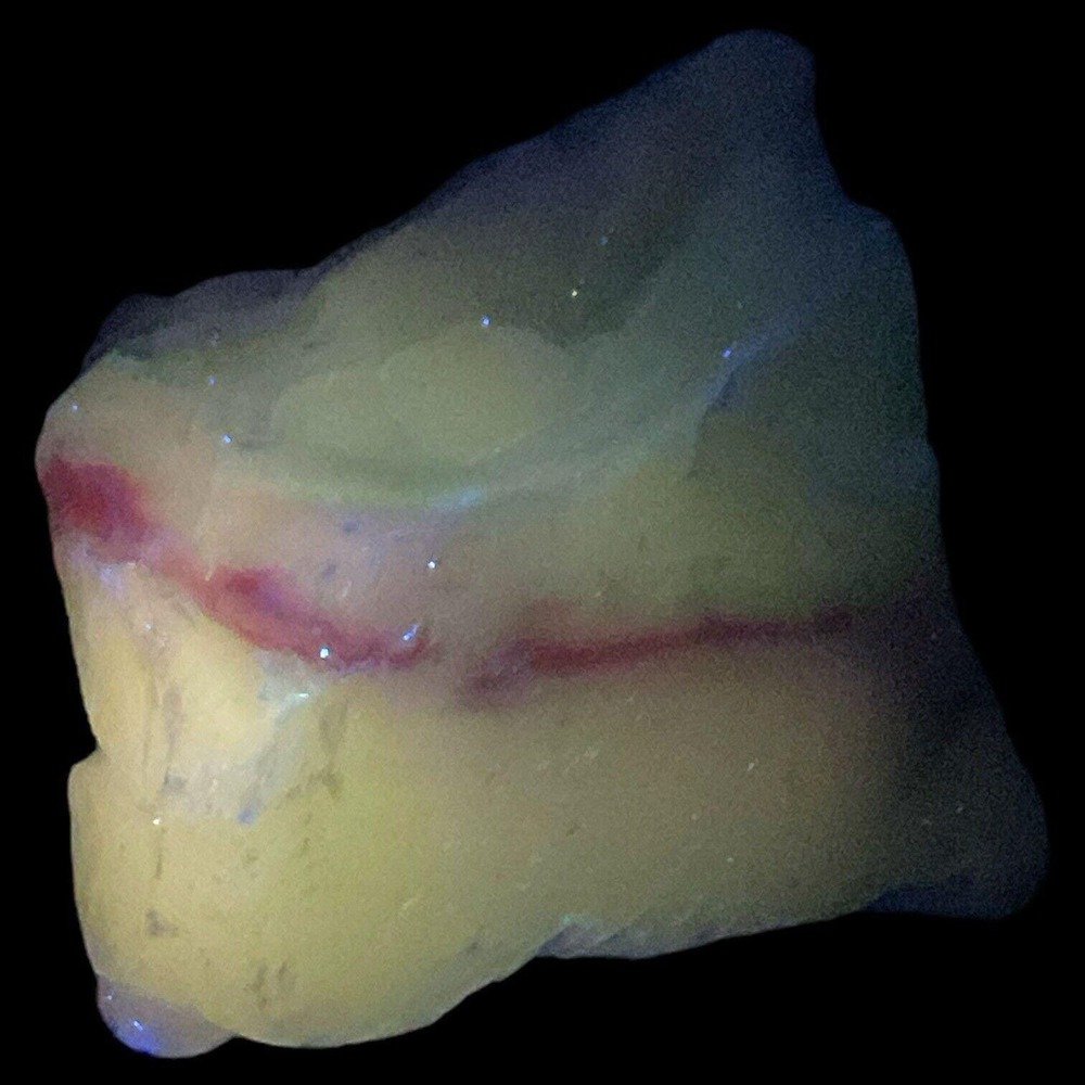 Jadeite‎ Lime Pink Art Glass Cullet Layered Glowing Manganese Slag Glass #4GX177